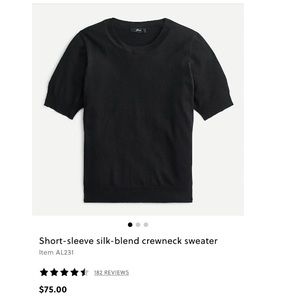 J. Crew Short-sleeve silk-blend crewneck sweater